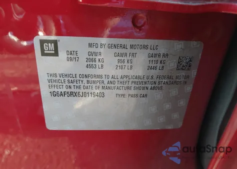 2018 Cadillac Ats Luxury from USA, damaged, VIN 1G6AF5RX6J0119403